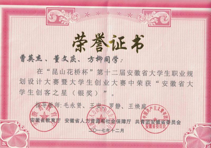 創(chuàng)業(yè)比賽獲獎(jiǎng)證書-安徽省.jpg